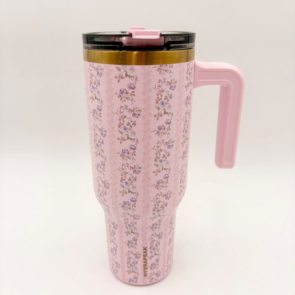 Hydrapeak Voyager 40oz Tumbler Old Floral Bloom Baby Pink Artisan Collection NEW